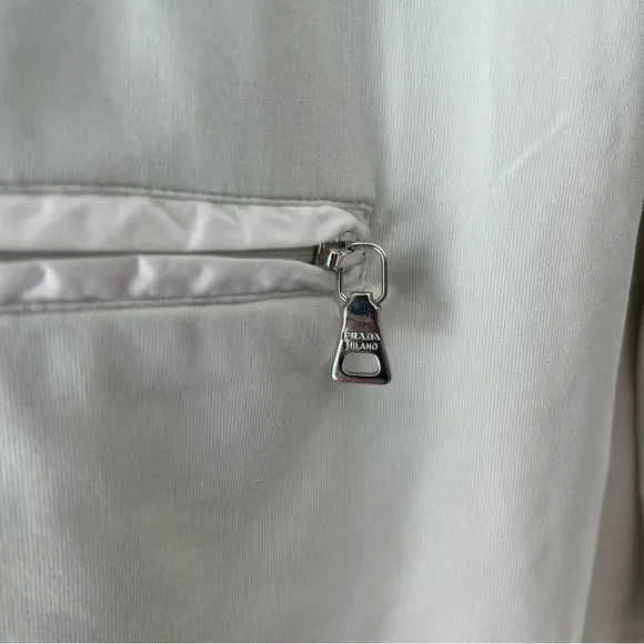 PRADA Red Tab Nylon Turtleneck with Zipper Pocket in White Size S - Picture 5 of 8